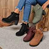 Botines de tacón alto para mujer - Cierre con cordones y diseño elegante