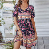 Paulina - Vestido bohemio único de manga corta