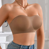 Sujetador sin tirantes para mujer – Push-up esculpidor – Soporte antideslizante – Acabado invisible