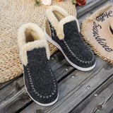 Botines de mujer – Forro de piel sintética – Textura de fieltro – Corte casual