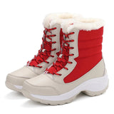 Botas de nieve para mujer – Media caña – Piel sintética – Suela de plataforma – Impermeables