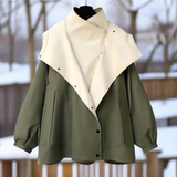 Chaqueta bicolor elegante, oversize y funcional para mujer