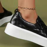 Zapatillas de plataforma para mujer - Textura acolchada - Fáciles de poner - Look casual moderno