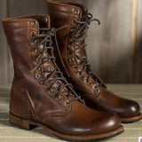 Botas de mujer – Piel auténtica – Cordones hasta el tobillo – Suela antideslizante