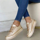 Zapatillas deportivas para mujer – Sin cordones – Malla suave y transpirable – Detalle de cadena – Perfil bajo