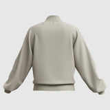 Chaqueta de mujer – Corte relajado – Algodón ligero – Cuello y puños acanalados