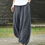 Pantalones anchos de mujer – Tejido transpirable – Cintura elástica – Ajuste cómodo y fluido