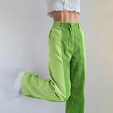 Pantalones de mujer - Tejido - Cintura alta - Pierna ancha