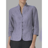 Blusa de mujer – Corte estructurado – Cuello recto – Mangas 3/4 – Tejido transpirable