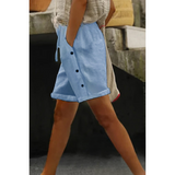 Pantalones cortos de mujer - Botones elegantes - Ajuste cómodo