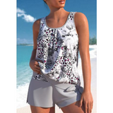 Tankini para mujer – Corte holgado – Tejido transpirable – Top fluido y shorts hasta la mitad del muslo