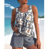 Tankini para mujer – Corte holgado – Tejido transpirable – Top fluido y shorts hasta la mitad del muslo