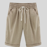 Laura - Shorts de algodón cómodos con cintura con cordón