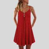 Kelly - Vestido cómodo de algodón con botones