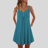 Kelly - Vestido cómodo de algodón con botones