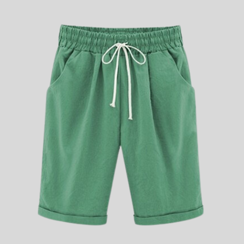 Laura - Shorts de algodón cómodos con cintura con cordón