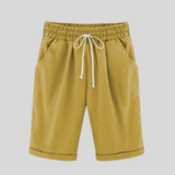 Laura - Shorts de algodón cómodos con cintura con cordón