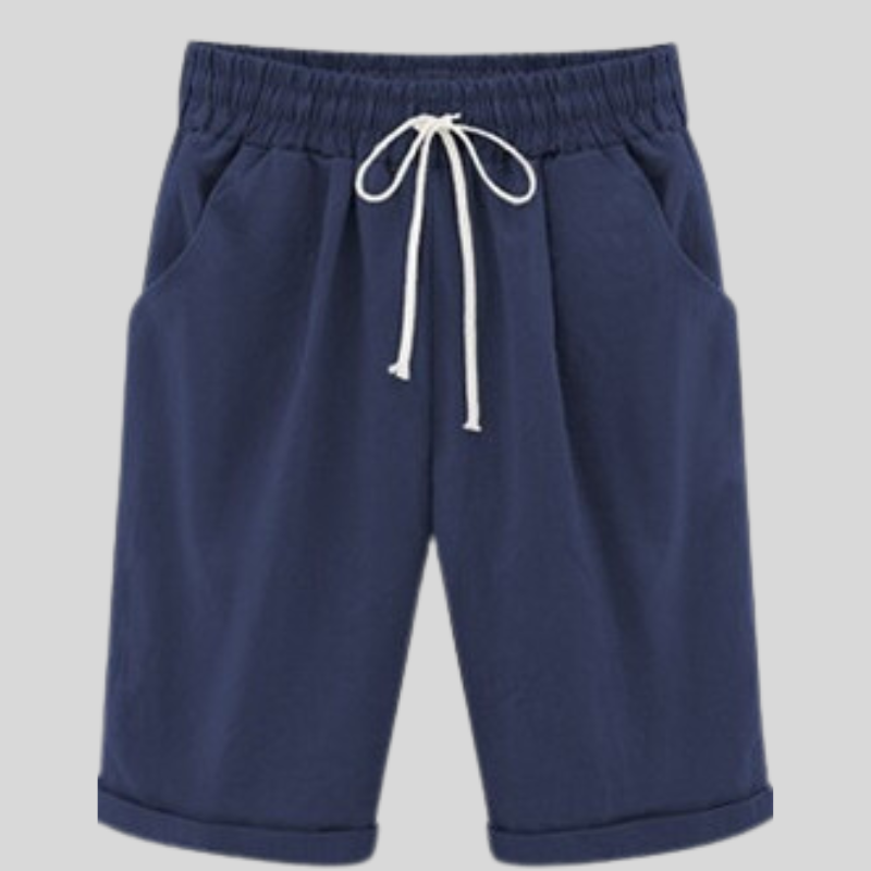 Laura - Shorts de algodón cómodos con cintura con cordón