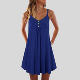 Kelly - Vestido cómodo de algodón con botones
