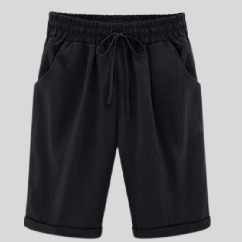 Laura - Shorts de algodón cómodos con cintura con cordón