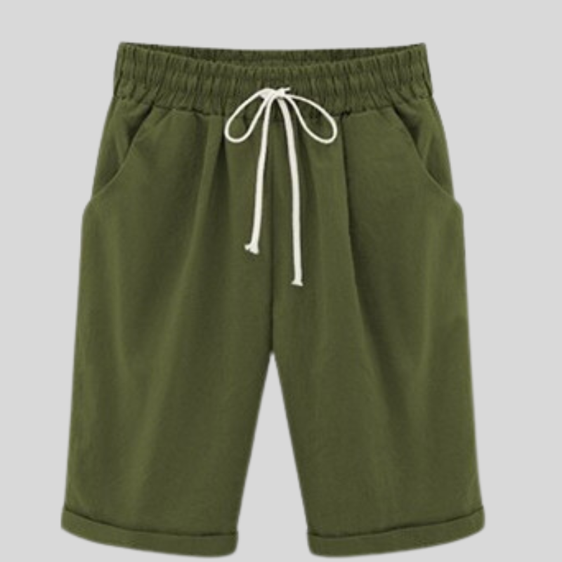 Laura - Shorts de algodón cómodos con cintura con cordón