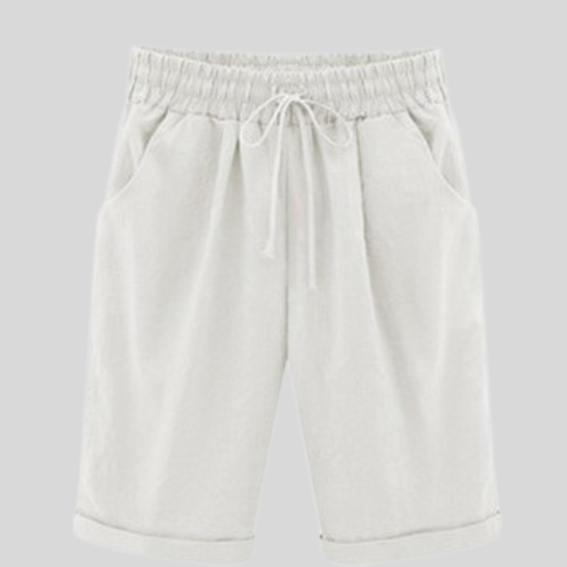 Laura - Shorts de algodón cómodos con cintura con cordón