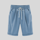 Laura - Shorts de algodón cómodos con cintura con cordón