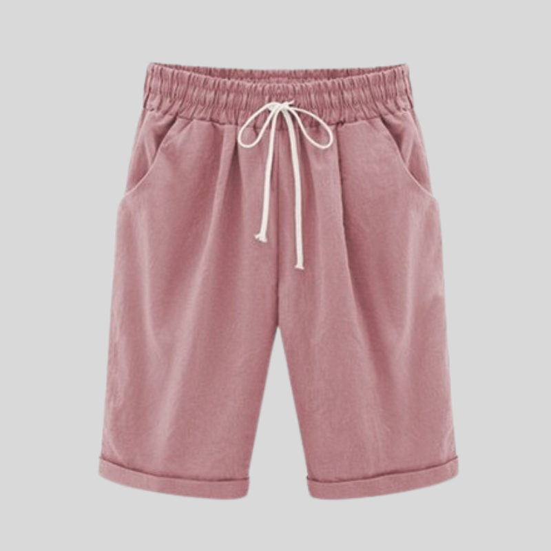 Laura - Shorts de algodón cómodos con cintura con cordón
