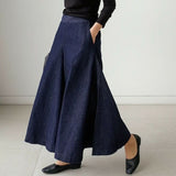 Pantalones anchos para mujer - Cintura alta - Corte holgado y elegante - Tejido fluido y cómodo