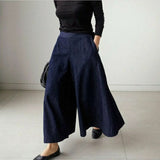 Pantalones anchos para mujer - Cintura alta - Corte holgado y elegante - Tejido fluido y cómodo