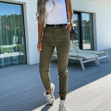 Pantalones de mujer - Elegantes y cómodos - Corte recto - Tejido elástico versátil