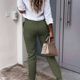 Pantalones de mujer - Elegantes y cómodos - Corte recto - Tejido elástico versátil