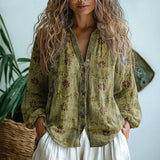 Sofía – Blusa suelta con estampado natural