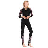 Traje de baño de cuerpo entero para mujer – Corte ajustado – Mangas largas – Cremallera frontal – UPF 50+