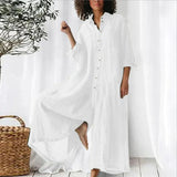 Mono de mujer – Corte oversize – Tejido transpirable – Largo – Botones delanteros con bolsillos