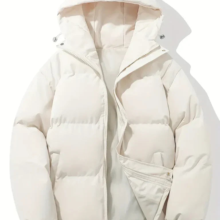 Chaqueta con capucha para mujer – Corte extragrande – Acolchado cálido – Cortavientos informal