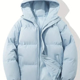 Chaqueta con capucha para mujer – Corte extragrande – Acolchado cálido – Cortavientos informal