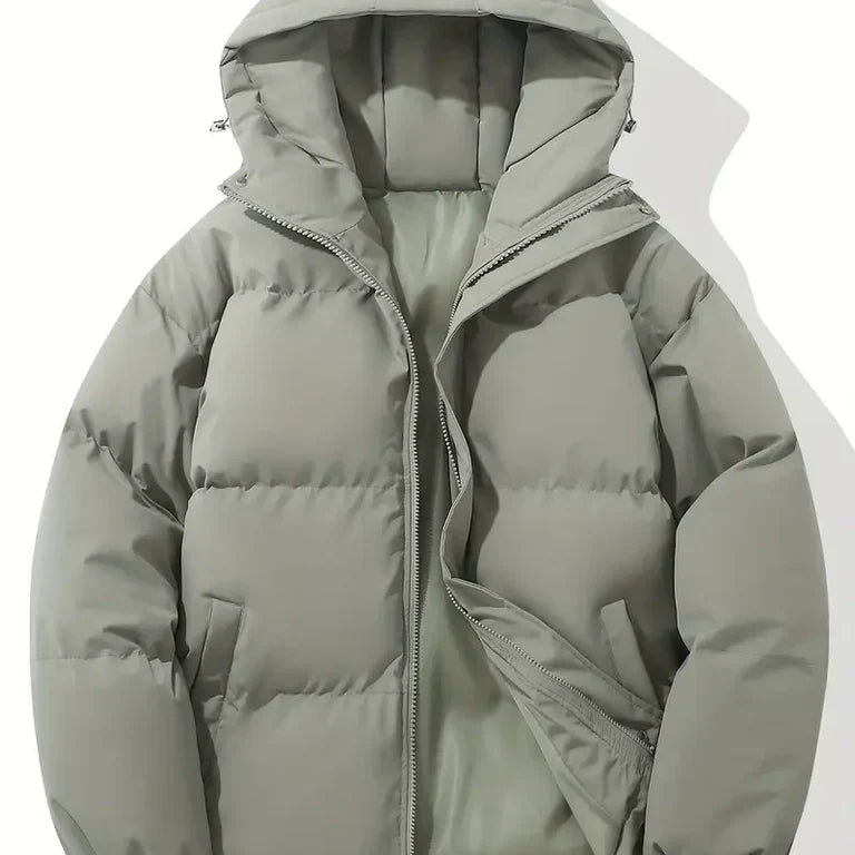 Chaqueta con capucha para mujer – Corte extragrande – Acolchado cálido – Cortavientos informal
