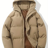 Chaqueta con capucha para mujer – Corte extragrande – Acolchado cálido – Cortavientos informal