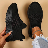 Zapatillas deportivas para mujer – Zapatos de caña alta – Tejido de punto suave – Suela gruesa – Fáciles de poner