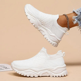 Zapatillas deportivas para mujer – Zapatos de caña alta – Tejido de punto suave – Suela gruesa – Fáciles de poner