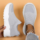 Zapatillas deportivas para mujer – Zapatos de caña alta – Tejido de punto suave – Suela gruesa – Fáciles de poner