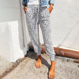 Pantalón jogger para mujer – Corte holgado – Algodón – Cintura elástica – Estampado animal