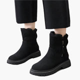 Botas de media caña para mujer – efecto ante – forro de pelo – suela antideslizante