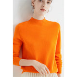Suéter de mujer – Corte relajado – Lana suave – Cuello redondo acanalado – Mangas largas