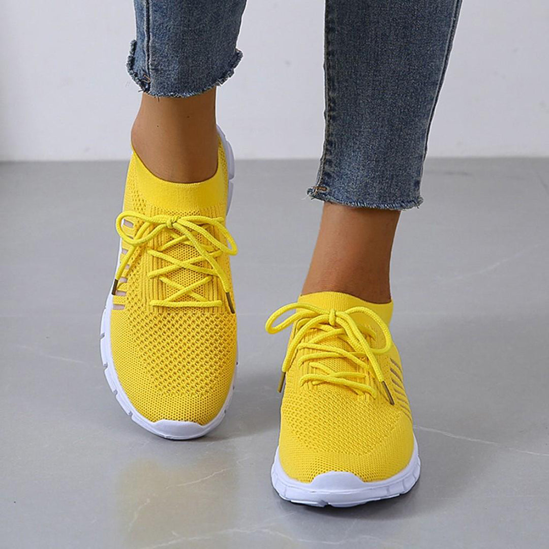 Zapatillas deportivas para mujer - Tejido de punto transpirable - Ligeras y cómodas - Suela acolchada