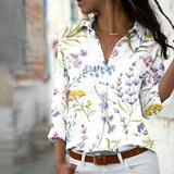 Blusa de mujer – Corte holgado – Tejido transpirable – Estampado patchwork – Mangas largas