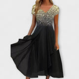 Lara - Vestido de noche de chiffon para mujer