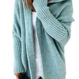 Cárdigan de mujer – Corte oversize – Lana de punto – Abertura frontal – Capucha