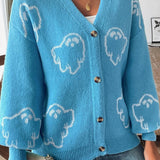 Cárdigan de jacquard con botones en la parte delantera